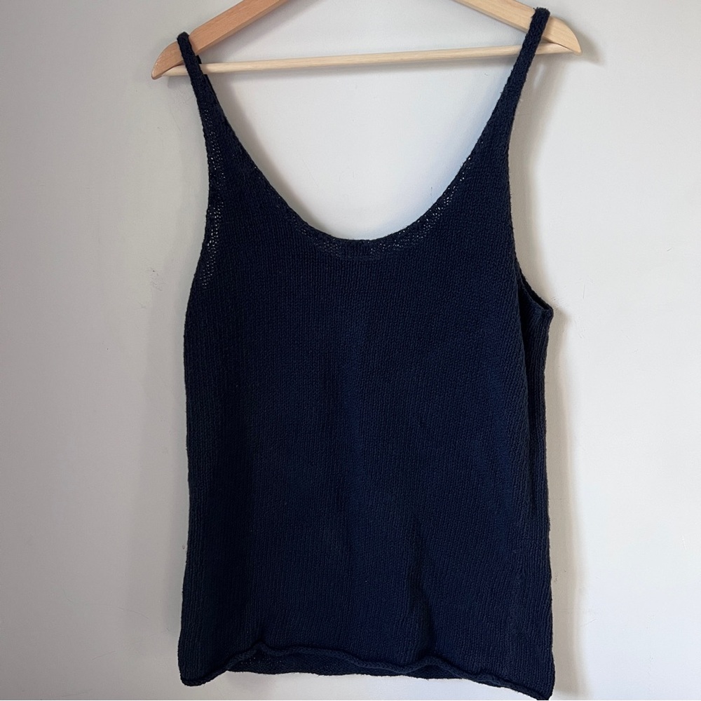 J. Crew Factory Tank Knit Navy Women’s Size Large - Picture 4 of 5